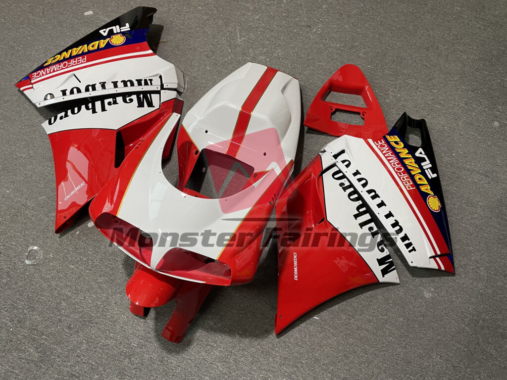 Ducati 996 748 916 998 custom ABS fairings in Marlboro design - durable replacement kit, Monster Fairings