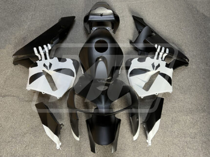 Honda CBR600RR 2005-2006 Matte Black with White Punisher ABS Fairings | Monster Fairings