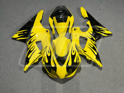 Yamaha R1 1998-1999 Gloss Yellow with Black Flame ABS Fairings | Monster Fairings