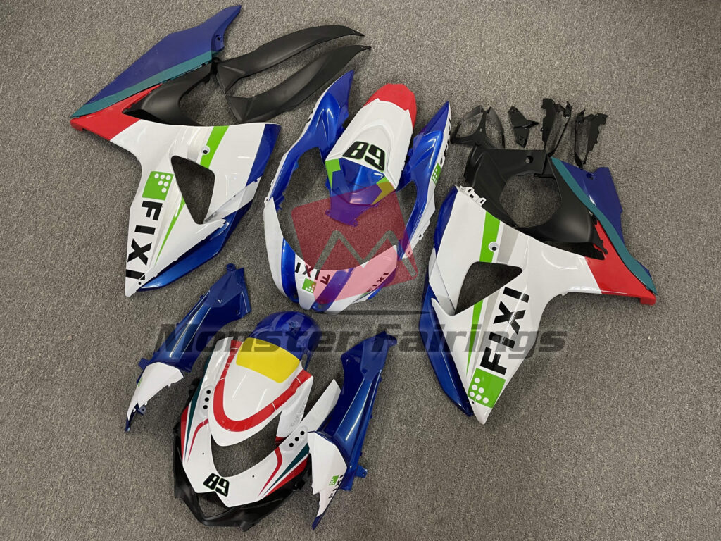 Suzuki GSXR 1000 custom ABS fairings 2009 - 2016 in Fixi design - durable replacement kit, Monster Fairings