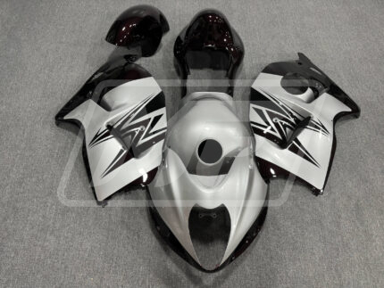 Suzuki GSXR1300 1997-2007 Gloss Silver & Black with Dark Red ABS Fairings | Monster Fairings