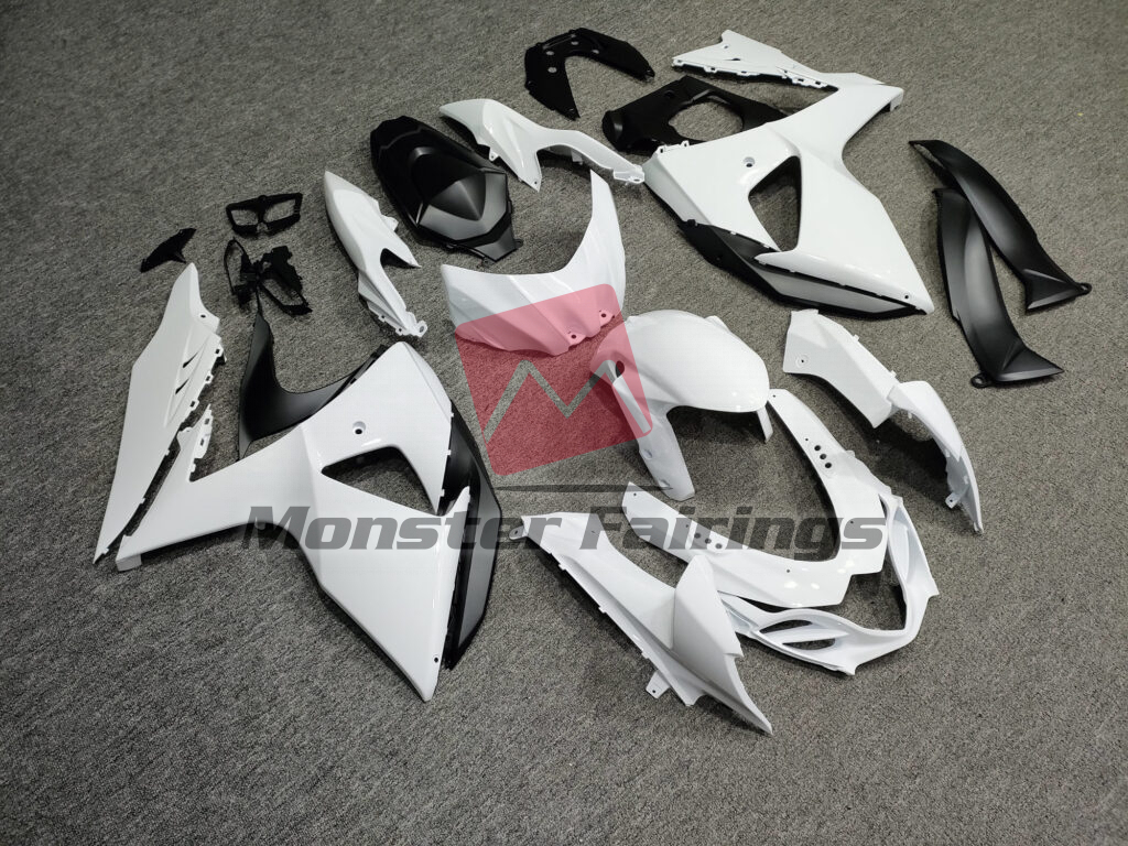 Suzuki GSXR 1000 custom ABS fairings 2009 - 2016 in Gloss White - durable replacement kit, Monster Fairings