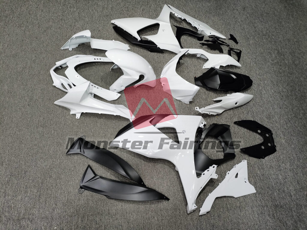 2009 - 2016 Suzuki GSXR 1000 Gloss White fairing set - ABS injection, custom painted by Monster Fairings