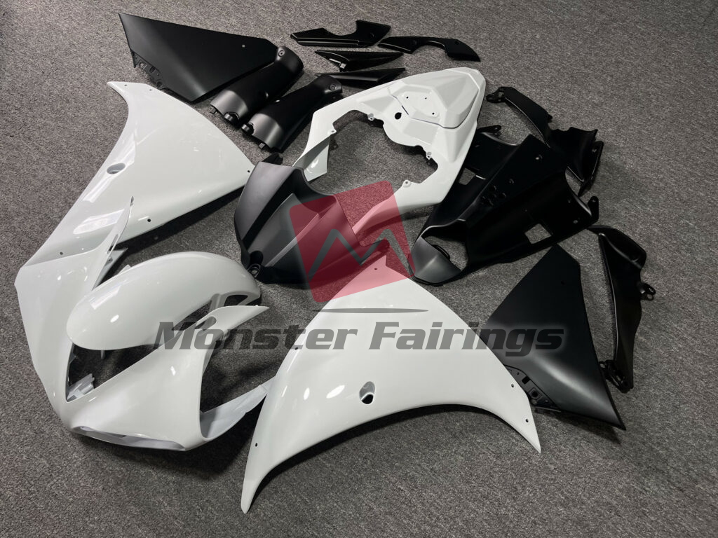 Gloss White & Matte Black ABS fairings for Yamaha R1 2009 - 2011 - premium OEM fit kit by Monster Fairings