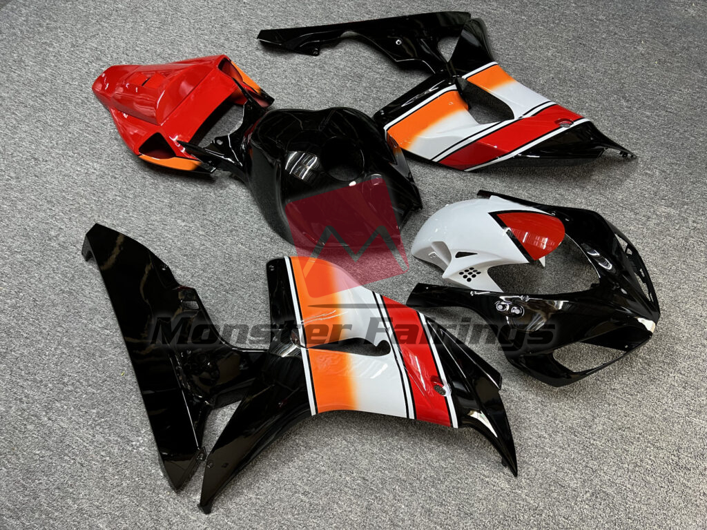 Gloss Black & White with Orange ABS fairings for Honda CBR1000RR 2006 - 2007 - premium OEM fit kit by Monster Fairings