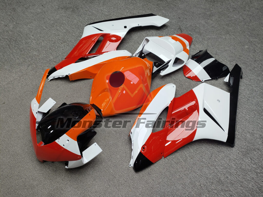 Gloss White & Orange with Red ABS fairings for Honda CBR1000RR 2004 - 2005 - premium OEM fit kit by Monster Fairings