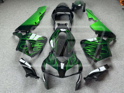 Honda CBR600RR 2003-2004 Green Flame ABS Fairings | Monster Fairings
