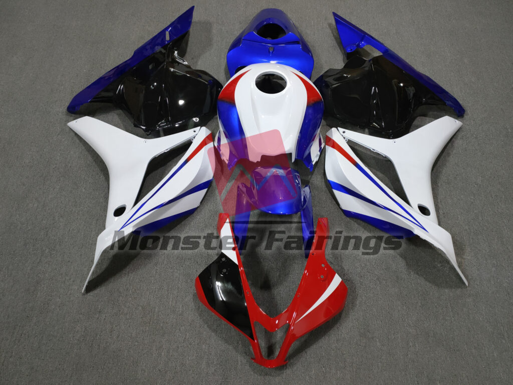 Honda CBR600RR 2009 - 2012 Gloss White Blue Black & Red ABS fairings - custom motorcycle bodywork kit by Monster Fairings