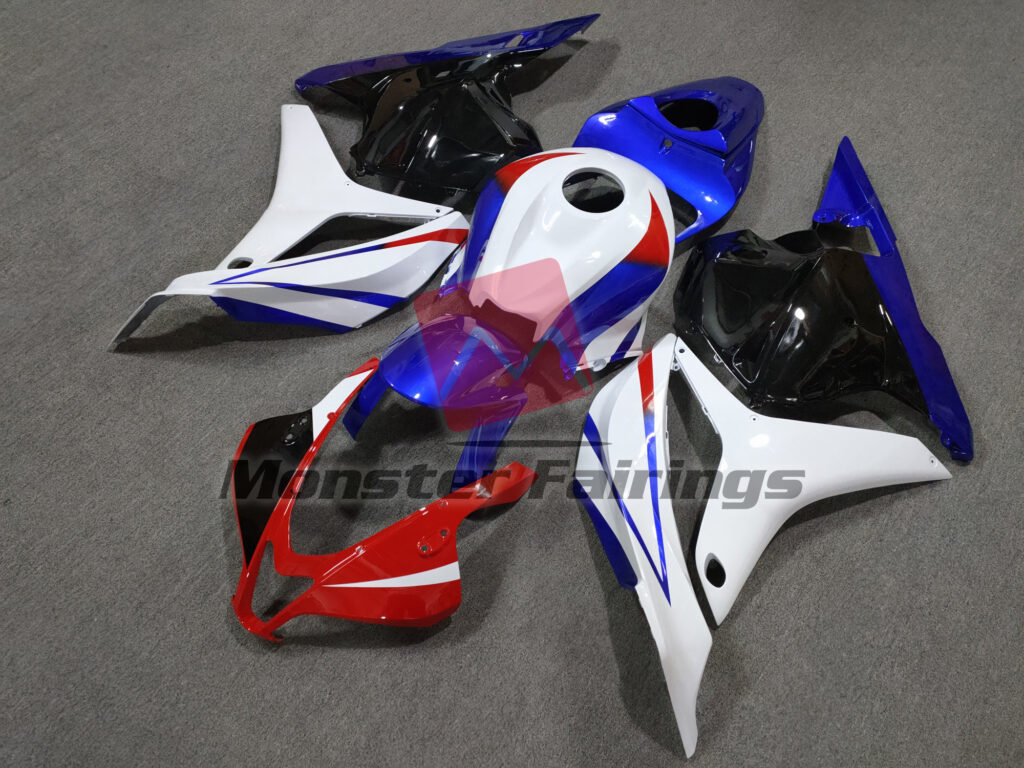 Honda CBR600RR custom ABS fairings 2009 - 2012 in Gloss White Blue Black & Red - durable replacement kit, Monster Fairings