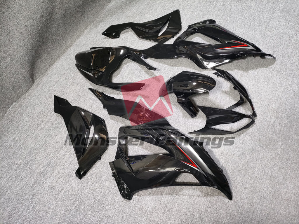 2013 - 2018 Kawasaki ZX6R OEM Style Black fairing set - ABS injection, custom painted by Monster Fairings