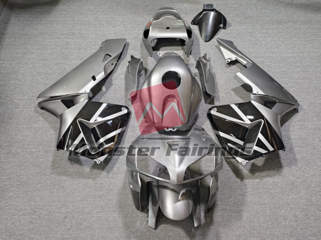 Honda CBR600RR 2005 - 2006 Gloss Silver & Black ABS fairings - custom motorcycle bodywork kit by Monster Fairings