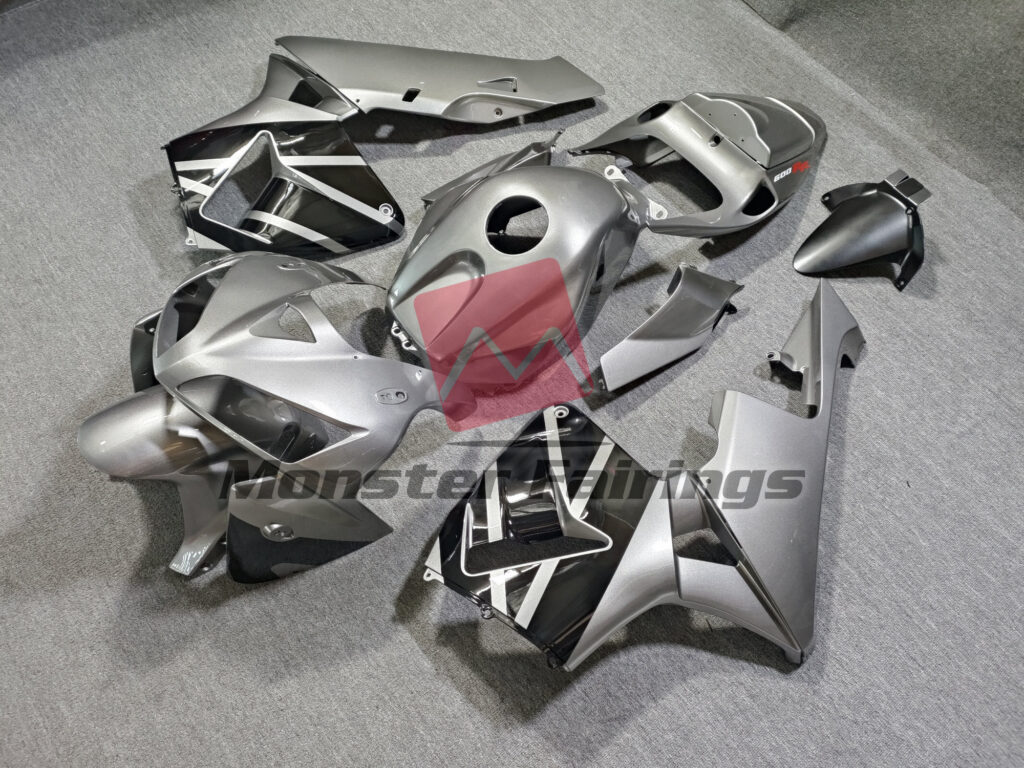 Gloss Silver & Black ABS fairings for Honda CBR600RR 2005 - 2006 - premium OEM fit kit by Monster Fairings