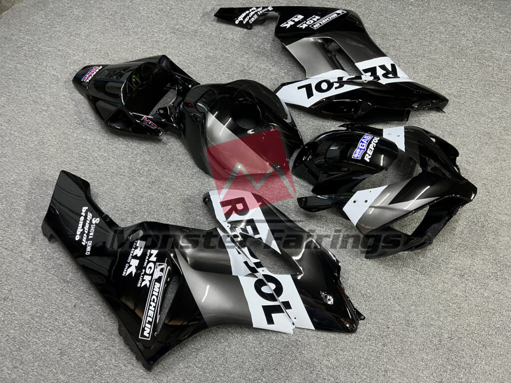 Silver Black Repsol ABS fairings for Honda CBR1000RR 2004 - 2005 - premium OEM fit kit by Monster Fairings