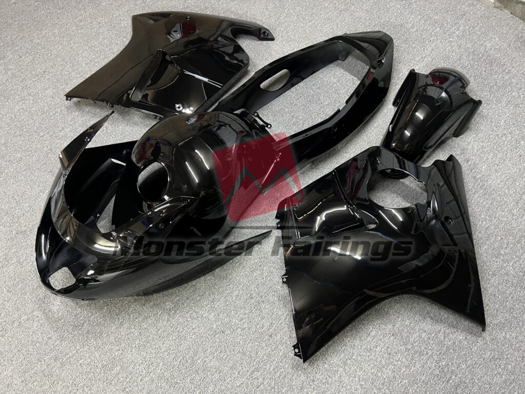 Honda CBR1100XX custom ABS fairings 1999 - 2007 in Gloss Black - durable replacement kit, Monster Fairings