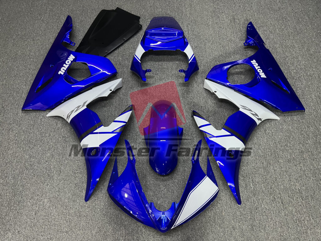 Yamaha R6 2003 - 2004 Blue Motul ABS fairings - custom motorcycle bodywork kit by Monster Fairings