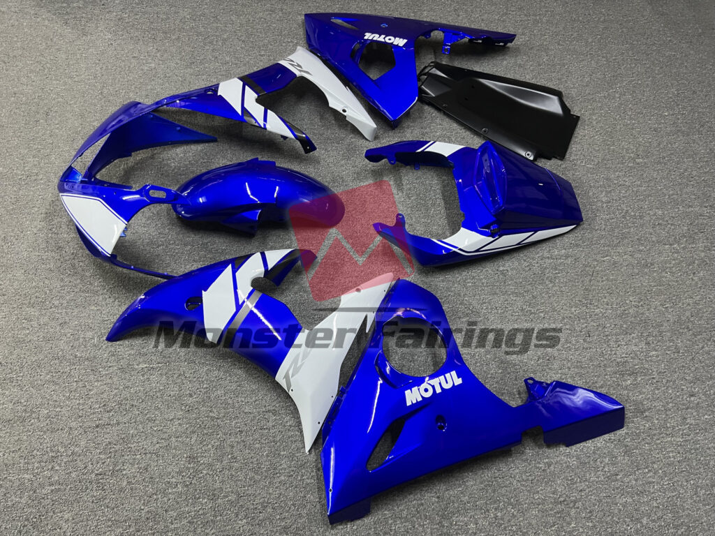 2003 - 2004 Yamaha R6 Blue Motul fairing set - ABS injection, custom painted by Monster Fairings