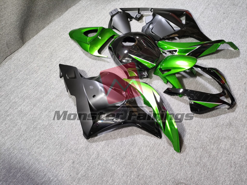 Honda CBR600RR custom ABS fairings 2009 - 2012 in Special Green Matte Black - durable replacement kit, Monster Fairings