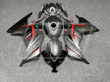 Kawasaki Ninja 300 2013-2022 Matte Gray & Black with Red & White ABS Fairings | Monster Fairings