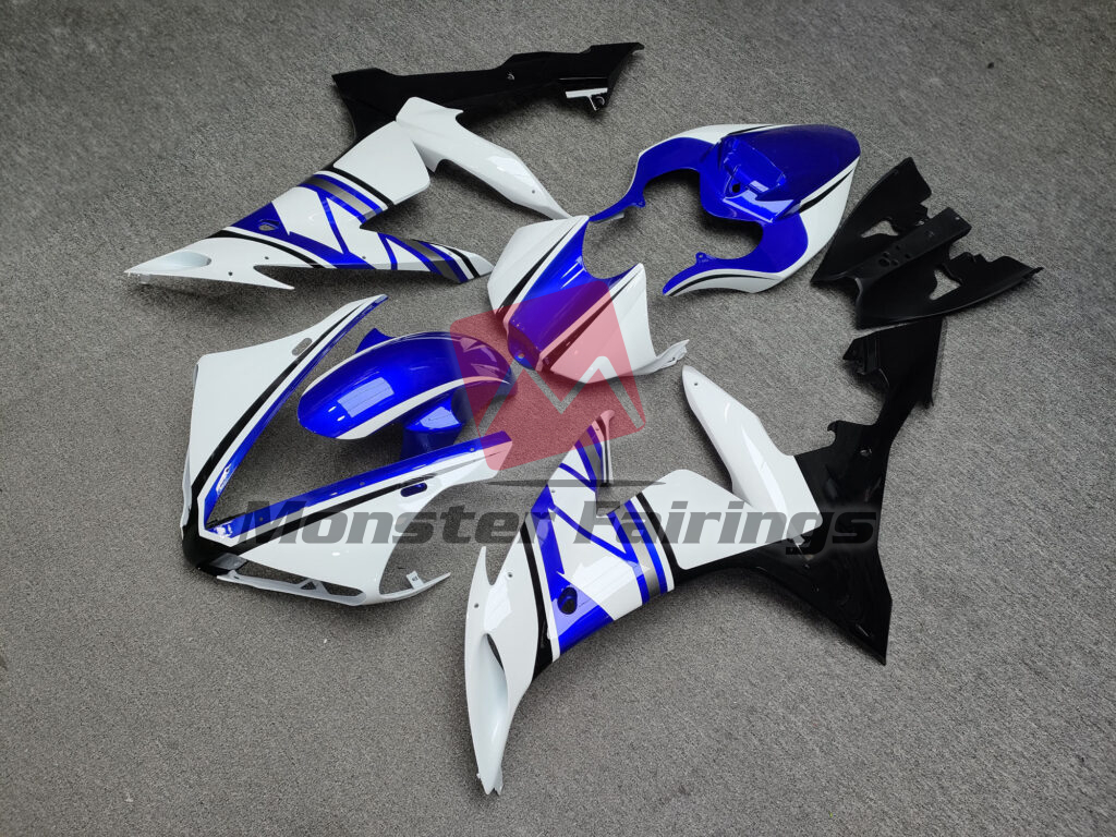 Gloss White & Blue with Black ABS fairings for Yamaha R1 2004 - 2006 - premium OEM fit kit by Monster Fairings