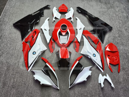 BMW S1000RR 2015-2016 Gloss Red & White with Black ABS Fairings | Monster Fairings
