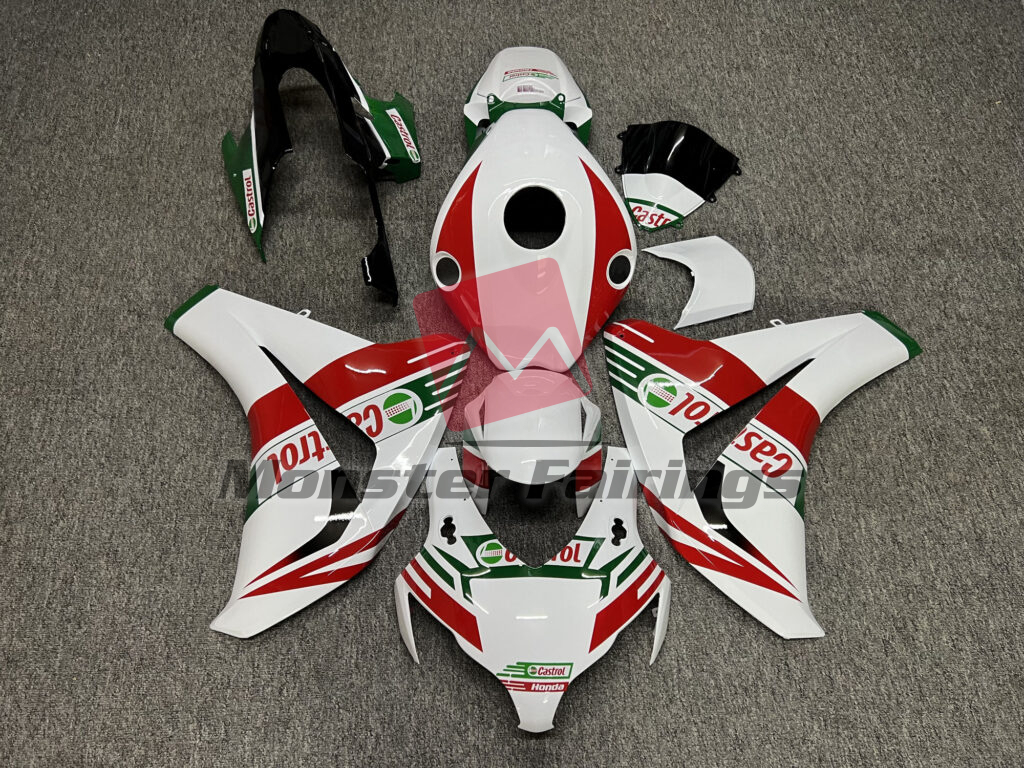 Honda CBR1000RR 2008 - 2011 Gloss White & Black Castrol ABS fairings - custom motorcycle bodywork kit by Monster Fairings