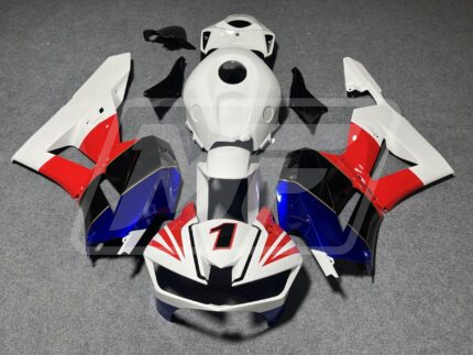 Honda CBR600RR 2013-2026 Gloss White & Red with Blue & Black ABS Fairings | Monster Fairings