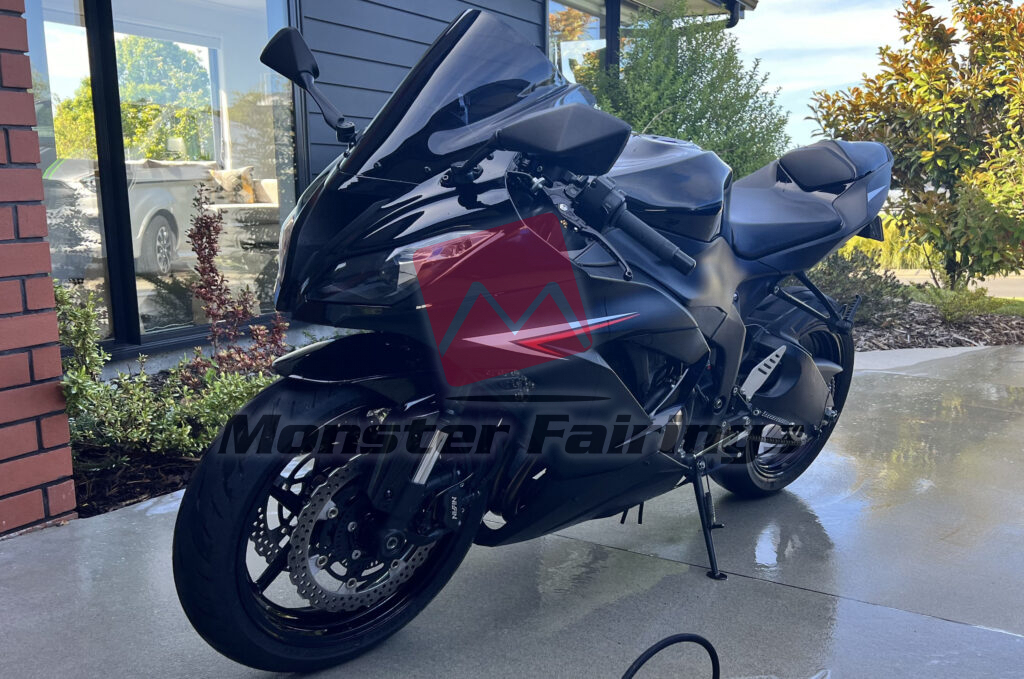 Monster Fairings ABS fairing kit for Kawasaki ZX6R 2013 - 2018 - Matte Black Red & White, precise OEM fit