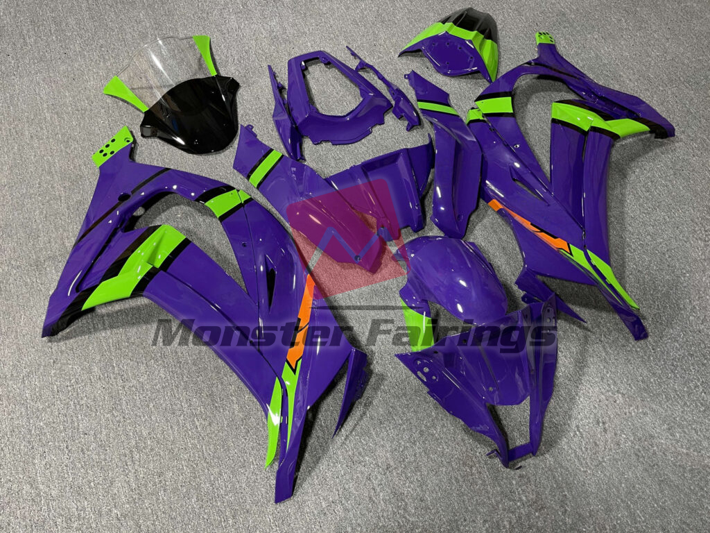 Gloss Purple Green Black & Orange ABS fairings for Kawasaki ZX10R 2011 - 2015 - premium OEM fit kit by Monster Fairings