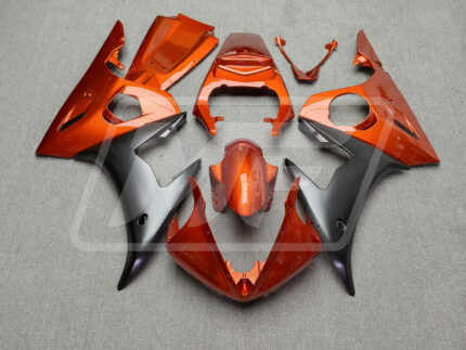 Yamaha R6 2005 Gloss Orange & Matte Black ABS Fairings | Monster Fairings