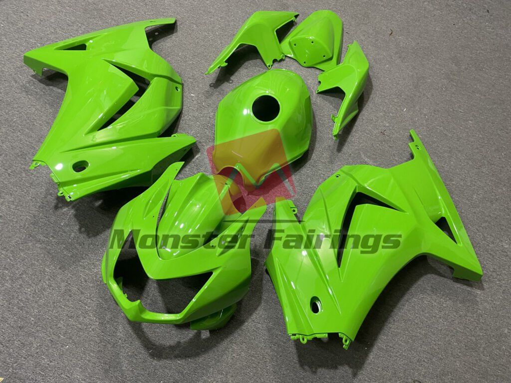 Kawasaki Ninja 250 custom ABS fairings 2008 - 2013 in Green - durable replacement kit, Monster Fairings