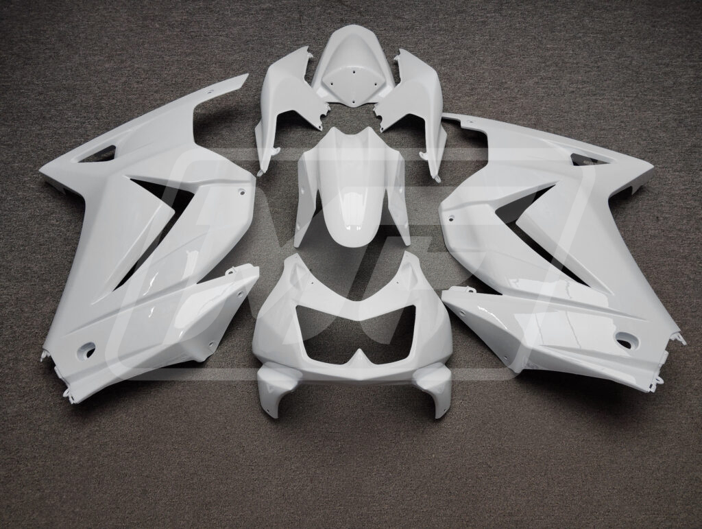 Kawasaki Ninja 250 2008 - 2013 Gloss White ABS fairings - custom motorcycle bodywork kit by Monster Fairings