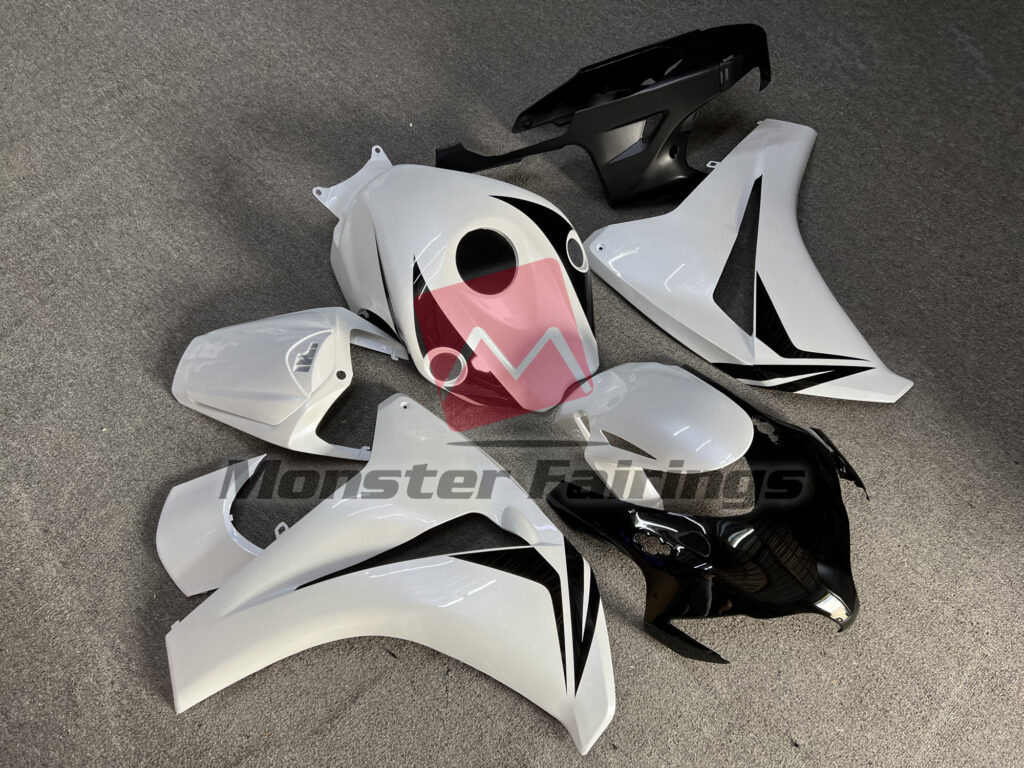Pearl White with Gloss Black ABS fairings for Honda CBR1000RR 2008 - 2011 - premium OEM fit kit by Monster Fairings