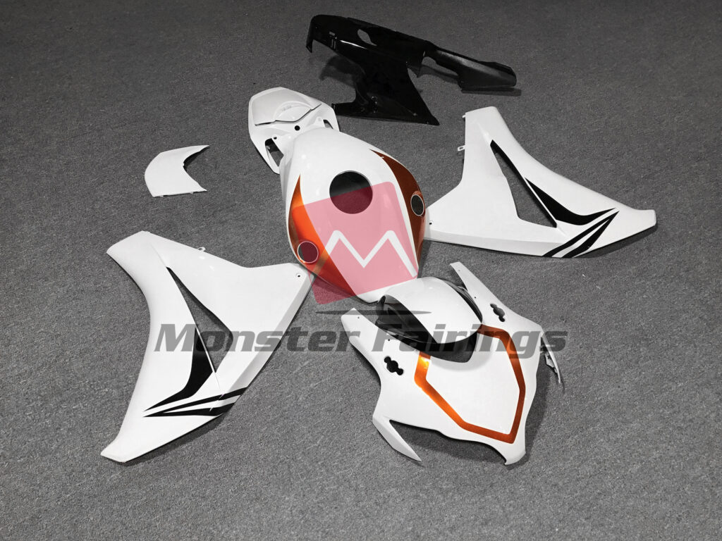 Gloss White & Burnt Orange with Black ABS fairings for Honda CBR1000RR 2008 - 2011 - premium OEM fit kit by Monster Fairings