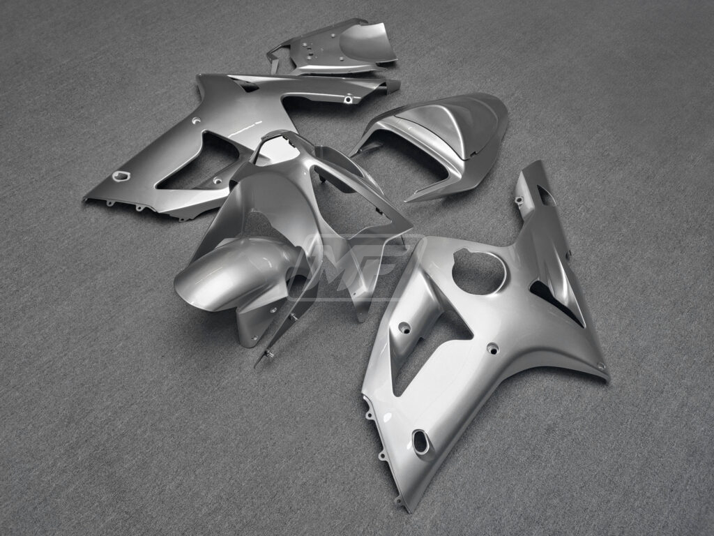 Gloss Silver ABS fairings for Kawasaki ZX6R 2003 - 2004 - premium OEM fit kit by Monster Fairings