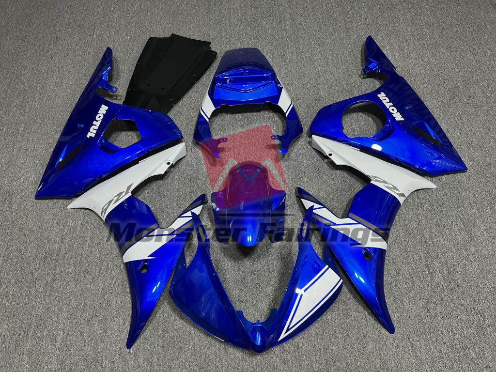 Yamaha R6 2005 Blue Motul ABS fairings - custom motorcycle bodywork kit by Monster Fairings