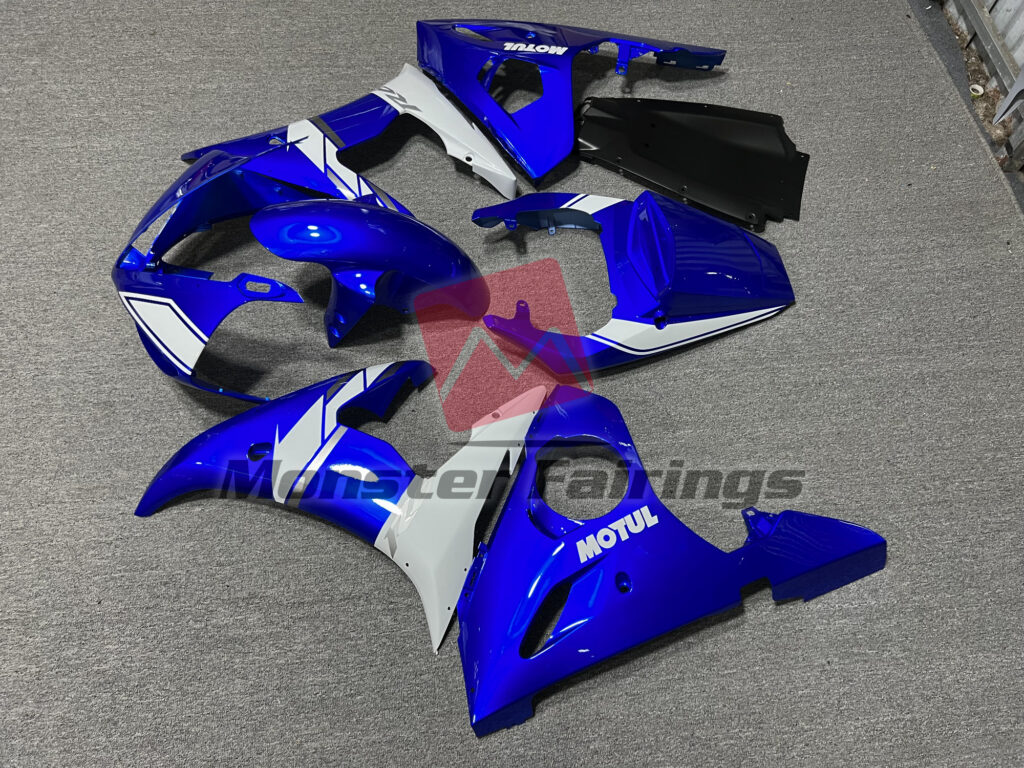 2005 Yamaha R6 Blue Motul fairing set - ABS injection, custom painted by Monster Fairings