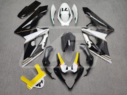 Suzuki GSXR 1000 2005-2006 Gloss Black & White with Yellow ABS Fairings | Monster Fairings