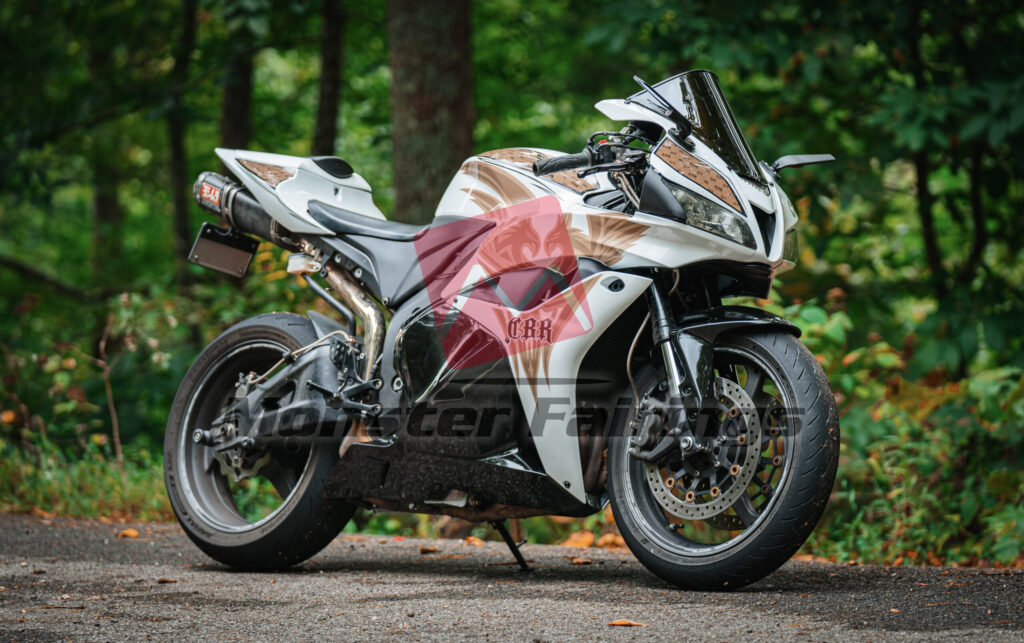 Monster Fairings ABS fairing kit for Honda CBR600RR 2009 - 2012 - Gloss White & Black Gold, precise OEM fit