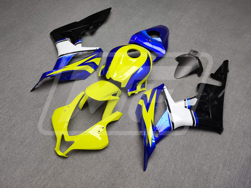Gloss High Vis Yellow & Blue ABS fairings for Honda CBR600RR 2007 - 2008 - premium OEM fit kit by Monster Fairings