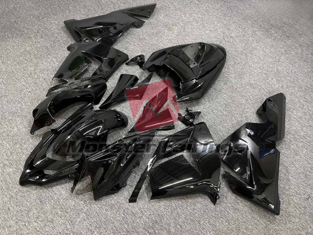 Kawasaki ZX10R custom ABS fairings 2004 - 2005 in Gloss Black - durable replacement kit, Monster Fairings