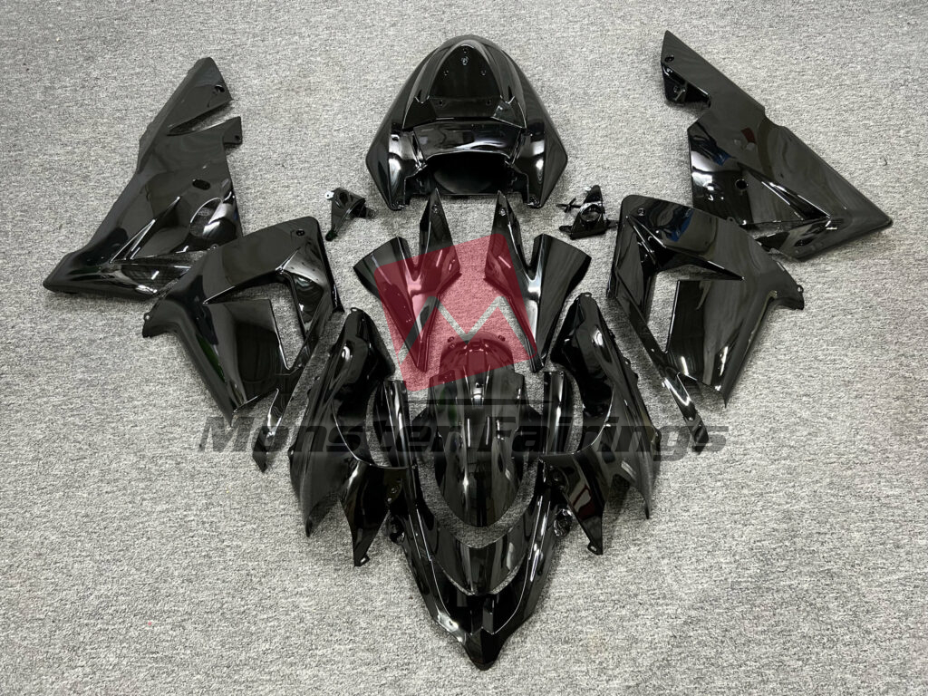 Kawasaki ZX10R 2004 - 2005 Gloss Black ABS fairings - custom motorcycle bodywork kit by Monster Fairings