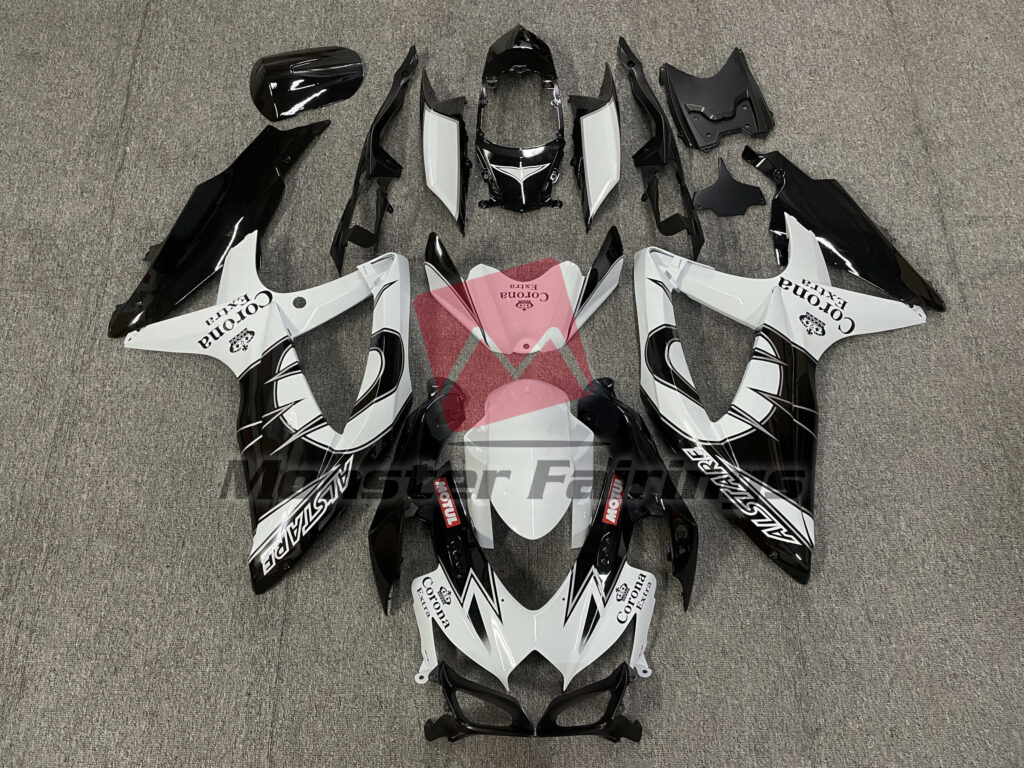 Suzuki GSXR 600 - 750 2008 - 2010 Black Corona ABS fairings - custom motorcycle bodywork kit by Monster Fairings