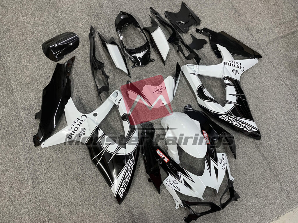 Black Corona ABS fairings for Suzuki GSXR 600 - 750 2008 - 2010 - premium OEM fit kit by Monster Fairings