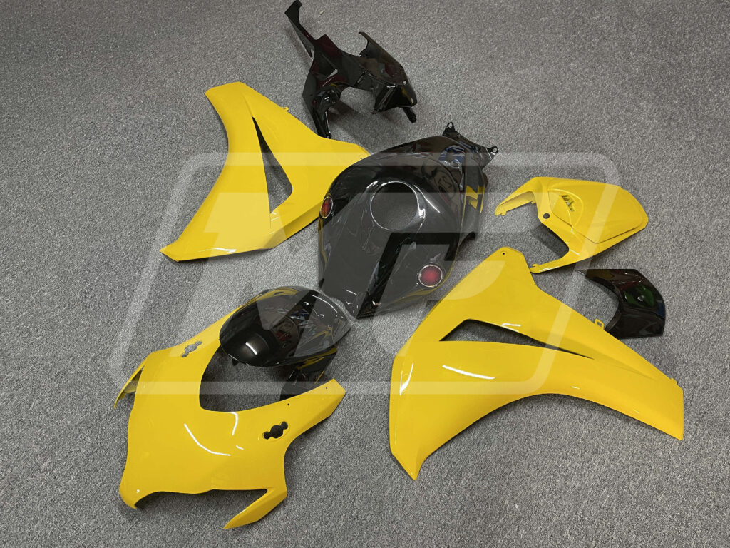 Honda CBR1000RR custom ABS fairings 2008 - 2011 in Gloss Yellow & Black - durable replacement kit, Monster Fairings