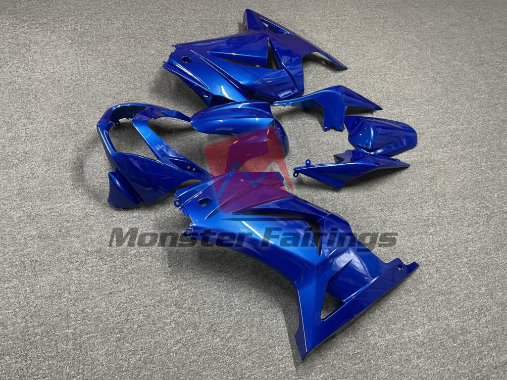 Kawasaki Ninja 250 custom ABS fairings 2008 - 2013 in Gloss Blue - durable replacement kit, Monster Fairings
