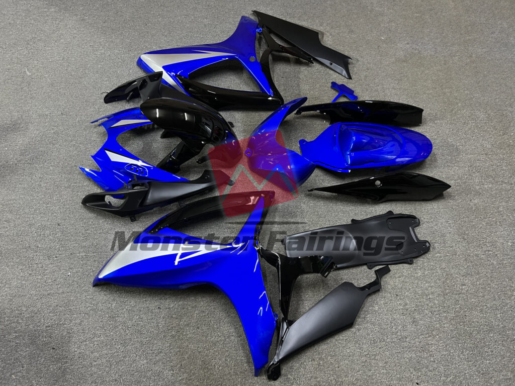 2006 - 2007 Suzuki GSXR Gloss Deep Blue With Black fairing set - ABS injection, custom painted by Monster Fairings