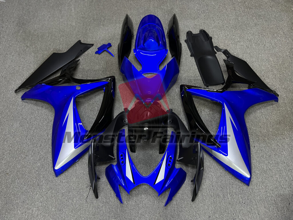 Suzuki GSXR 600 - 750 2006 - 2007 Gloss Deep Blue With Black ABS fairings - custom motorcycle bodywork kit by Monster Fairings