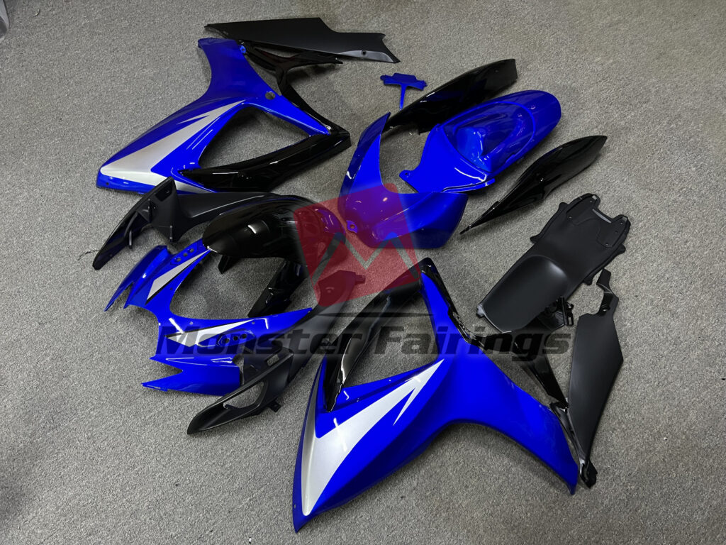 Gloss Deep Blue With Black ABS fairings for Suzuki GSXR 600 - 750 2006 - 2007 - premium OEM fit kit by Monster Fairings