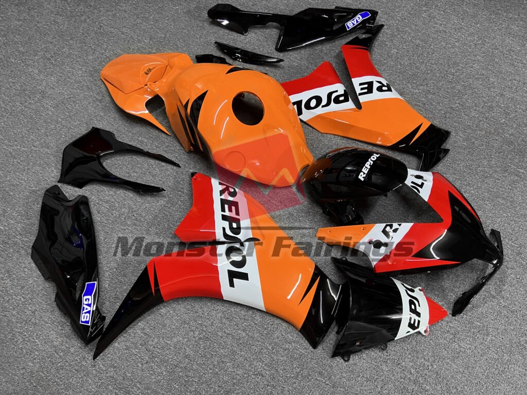 2012 - 2016 Honda CBR1000RR Gloss Deep Repsol fairing set - ABS injection, custom painted by Monster Fairings
