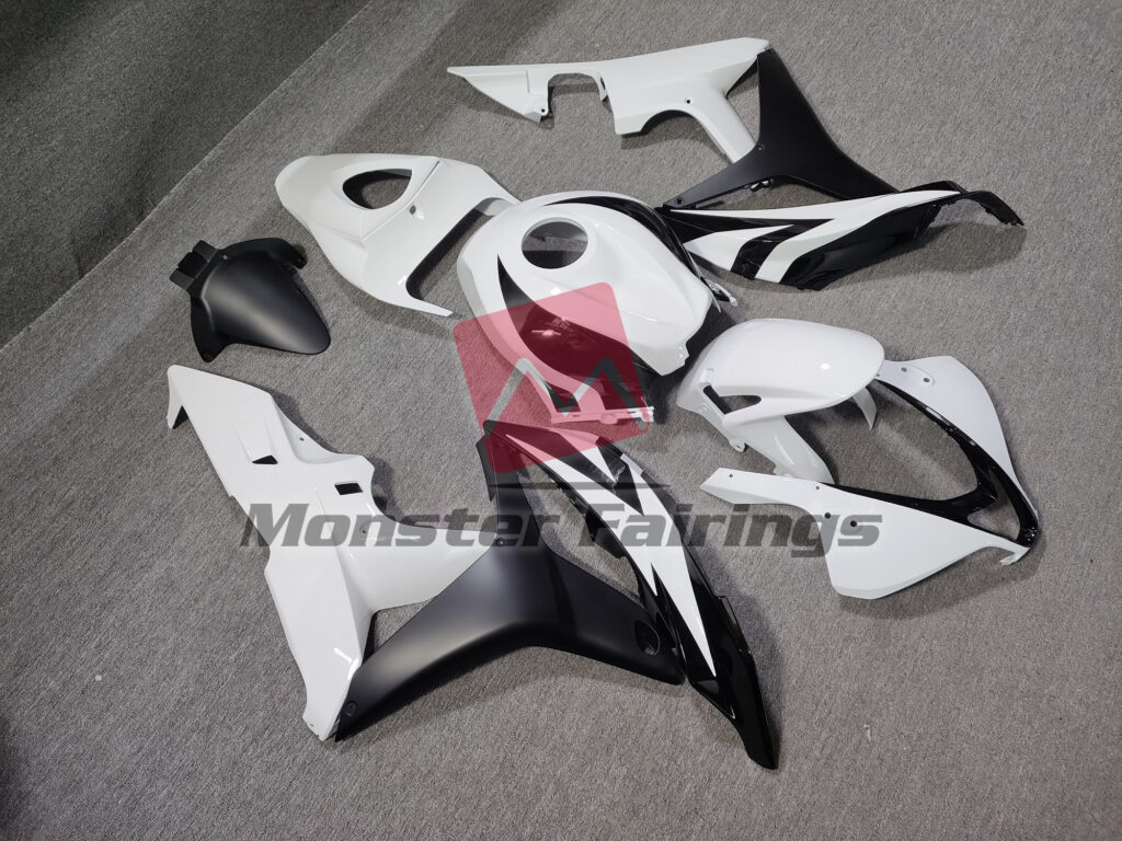 Honda CBR600RR custom ABS fairings 2007 - 2008 in White Black OEM Style - durable replacement kit, Monster Fairings